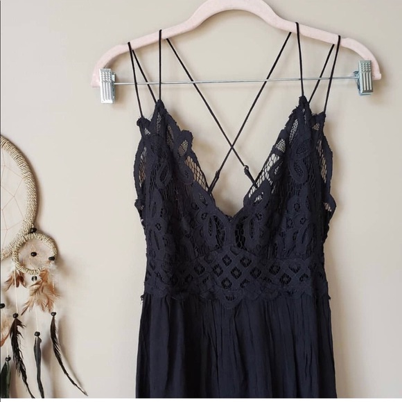 HOST PICK🎉Free People Adella lace maxi blac dress - Picture 6 of 8